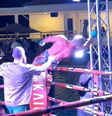 Lutador de boxe foi eletrocutado ao comemorar vitória de forma inusitada  Foto: Reprodução/ X