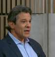 Fernando Haddad em entrevista na tarde desta sexta-feira, 27, após a derrubada do decreto do IOF  Foto: Reprodução/Globonews