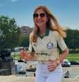 Leila Pereira comemorou classificação do Palmeiras no estilo da Filadélfia  Foto: Reprodução/Twitter @leilapereiralp / Estadão