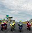 Pilotos na demonstração que aconteceu no Autódromo de Goiânia, em março   Foto: Reprodução  / MotoGP Brasil