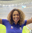 Karine Alves comemorou presença na final da Copa do Mundo de 2022  Foto: Reprodução/Instagram/Karine Alves