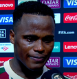 Jhon Arias, do Fluminense, se emociona após eliminação diante do Chelsea  Foto: Reprodução/CazéTV