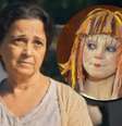 Suzana Abranches em 'Êta Mundo Melhor!' e no começo como Emília, mais de 40 anos atrás  Foto: Reproduções/TV