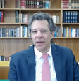 O ministro da Fazenda, Fernando Haddad, em coletiva nesta quinta-feira, 10  Foto: Reprodução/TVT News/Youtube