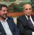 Lula e Roberto Marinho no encontro na redação de 'O Globo': série conta que a mulher do dono da Globo, dona Lily Marinho, já falecida, morria de medo do petista  Foto: Reprodução/Série 'O Século do Globo'/TV Globo