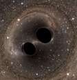 Simulação de dois buracos negros, encontrada pela primeira vez em 2016.  Foto: Divulgação/Ligo Laboratory