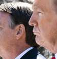 Donald Trump e Bolsonaro em evento na Casa Branca em março de 2019  Foto: Jim Lo Scalzo-Pool/Getty Images