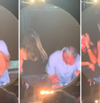 Casal se esconde após ser flagrado por ‘câmera do beijo’ em show de Coldplay: 'Estão tendo um caso ou são muito tímidos’.   Foto: Reprodução/TikTok