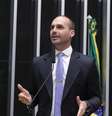 Eduardo Bolsonaro (PL-SP) em sessão deliberativa na Câmara dos Deputados, em fevereiro de 2025  Foto: Bruno Spada/Câmara dos Deputados