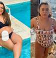 Preta Gil com a bolsa de colostomia na piscina e no sonhado mergulho no mar de Salvador  Foto: Reproduções/Instagram