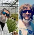 Bruno Ciocler com plantação de maconha ao fundo | Bruno e Caco Ciocler posam juntos  Foto: Reprodução | Instagram