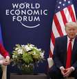 Von der Leyen e Trump durante um encontro em Davos, na Suíça  Foto: ANSA / Ansa - Brasil