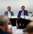 Geraldo Alckmin, vice-presidente e ministro do Desenvolvimento, Indústria, Comércio e Serviços, comandou a primeira reunião do comitê com o setor produtivo para debater as tarifas de 50% anunciadas pelos Estados Unidos contra o Brasil  Foto: WILTON JUNIOR/ESTADÃO CONTEÚDO