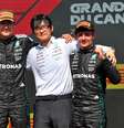 Max Verstappen em pódio com a Mercedes  Foto: F1