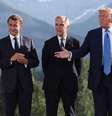 O presidente da França, Emmanuel Macron; o primeiro-ministro do Canadá, Mark Carney; e o primeiro-ministro britânico, Keir Starmer, manifestaram sua intenção de reconhecer oficialmente o Estado palestino  Foto: Getty Images / BBC News Brasil