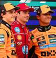 Oscar Piastri, Charles Leclerc e Lando Norris após a classificação na Hungria  Foto: Reprodução / Site F1