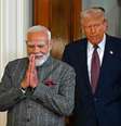 Premiê Narendra Modi e presidente Donald Trump em reunião em fevereiro de 2025  Foto: ANSA / Ansa - Brasil