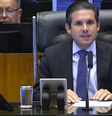 Presidente da Casa, Hugo Motta (Republicanos-PB), durante sessão desta quinta-feira, 7  Foto: Reprodução/TV Câmara