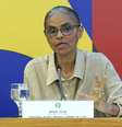 Marina Silva durante coletiva no Planalto  Foto: Foto: Rogério Cassimiro/ MMA