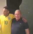 Amaury Jr., Neymar e Sidney Oliveira, dono da Ultrafarma  Foto: Reprodução~/Youtube