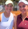 Ingrid Martins de vinho e Gleason de branco   Foto: Divulgação / Esporte News Mundo