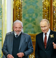 Imagem de quando o presidente Lula (PT) esteve na Rússia e se encontrou com Vladimir Putin  Foto: Ricardo Stuckert/PR