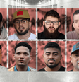 Joén Suárez, Arturo Suárez, Wilken Flores e Andry Hernández na fileira de cima. Andy Perozo, Mervin Yamarte, Edwuar Hernández e Ringo Rincón aparecem logo abaixo (da esquerda para a direita)  Foto: Getty Images e AFP / BBC News Brasil