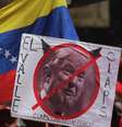 Frase 'fora da Venezuela' acompanha rosto de Trump em imagem vinculada no país em 2019  Foto: ANSA / Ansa - Brasil