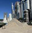 Obras para fazer muro na praia central de Balneário Camboriú, em Santa Catarina  Foto: Prefeitura de Balneário Camboriú / Divulgação