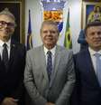 Os desembargadores do TJPE Erik Simões e Ricardo Paes Barreto e o conselheiro do TCE Eduardo Lyra Porto  Foto: Divulgação/TJPE / Portal de Prefeitura