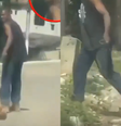 Imagens de homem puxando cachorro pela rua em Itaboraí  Foto: Reprodução/Redes sociais