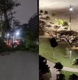 Cidade de Santos foi atingida por fortes ventos neste final de semana  Foto: Reprodução/Instagram