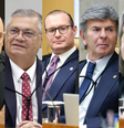 Na foto, da esquerda para a direita, estão os cinco ministros do STF que integram a Primeira Turma: Alexandre de Moraes, Flávio Dino, Cristiano Zanin, Luiz Fux e Cármen Lúcia  Foto: Divulgação/STF