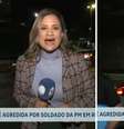 Angélica, repórter da Record | Policial Militar detido por agressão  Foto: Reprodução | Record TV