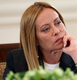 Giorgia Meloni, primeira-ministra da Itália, voltou a criticar neste sábado, 20, o que classificou como ataques "sem sentido" do presidente dos Estados Unidos, Donald Trump  Foto: Win McNamee/Getty Images
