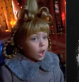 Taylor Momsen em 'O Grinch' e em 'For I Am Death', do The Pretty Reckles  Foto: Reprodução/Youtube Rotten Tomatoes Classic Trailers e The Pretty Reckless