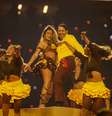 Karol G durante show no intervalo da NFL no Brasil  Foto: AgNews / Grasiela Gonzaga