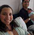 Marina, Mathias e o pai da criança  Foto: Arquivo pessoal 