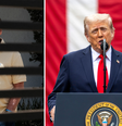 Montagem de fotos mostra à esquerda Jair Bolsonaro atrás das grades do portão de sua casa em Brasília, e, à direita, Donald Trump falando num palanque  Foto: Reuters/EPA / BBC News Brasil