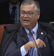 Ministro Flávio Dino durante o quinta dia de julgamento da trama golpista  Foto: Reprodução/TV Justiça