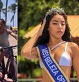 Ciclista passa mão em bunda de modelo durante gravação na praia de Boa Viagem, em Recife (PE)  Foto: Reprodução/Instagram @meyllinoliveira