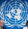 A presidente da Comissão Internacional Independente de Investigação da ONU sobre o território palestino ocupado, Navi Pillay (direita), ao lado de Chris Sidoti, integrante da comissão, durante coletiva de imprensa em Genebra nesta terça-feira 16 de setembro de 2025.  Foto: © Fabrice Coffrini / AFP / RFI