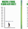 Trend 'mostre a todos o quão alto você é' tem erros de matemática  Foto: Reprodução/Instagram/@timebrasil