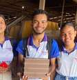 Shaiana Lima, Yan Kayk e Raquel Cruz são os estudantes à frente do projeto criado em escola estadual no interior de Sergipe  Foto: Arquivo Pessoal