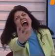 A atriz Gilda Nomacce gritou para dar um "gostinho" de como será o filme  Foto: Reprodução/Globo