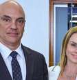 O ministro Alexandre de Moraes e sua esposa, Viviane Barci de Moraes  Foto: Ricardo Stuckert/PR