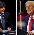 O presidente argentino, Javier Milei (à equerda) e o presidente americano, Donald Trump, se reúnem nesta terça-feira (23) em Nova York.  Foto: © AP Photo/Julia Demaree Nikhinson/Agustin Marcarian / RFI