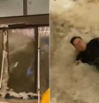 Ondas de supertufão invadem hotel e derrubam hóspedes em Hong Kong  Foto: Reprodução