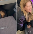 Ingrid Guimarães busca fones de ouvido durante voo  Foto: Reprodução/TikTok @essemenino
