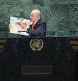 Netanyahu mostra 'mapa do terror' durante discurso na ONU  Foto:  Michael M. Santiago/Getty Images